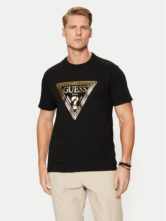 Guess T-krekls M5RI49 K9RM1 Melns Regular Fit