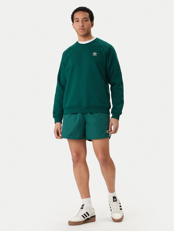 adidas adidas Pulóver Trefoil Essentials KD1319 Zöld Regular Fit