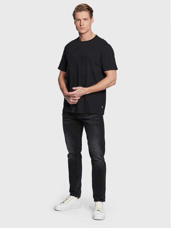 Guess Guess Тишърт Zebra Logo M3GI58 KBDL0 Черен Regular Fit