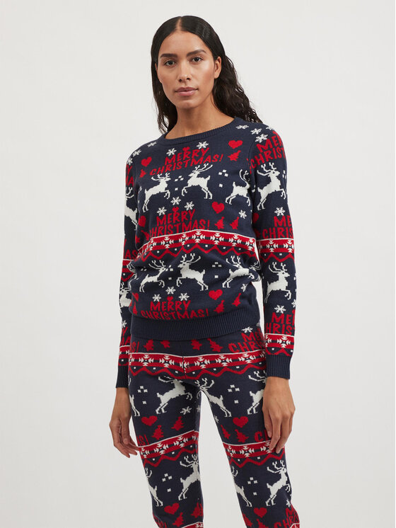 Vila Vila Sweater Anna 14071994 Sötétkék Regular Fit