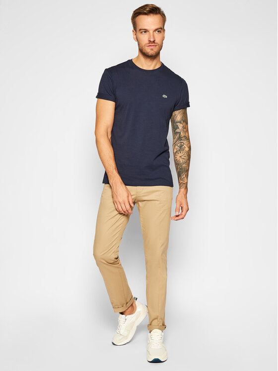 Lacoste Lacoste Marškinėliai TH2038 Tamsiai mėlyna Regular Fit