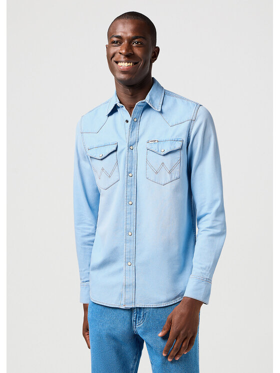 Wrangler Wrangler Koszula WESTERN SHIRT Niebieski Regular Fit