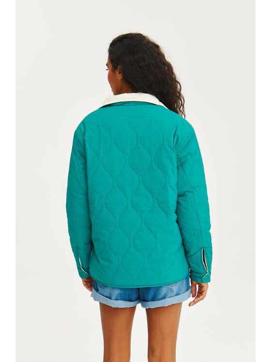 NAOKO NAOKO Prechodná bunda Poppy Ocean Wave Tyrkysová Regular Fit