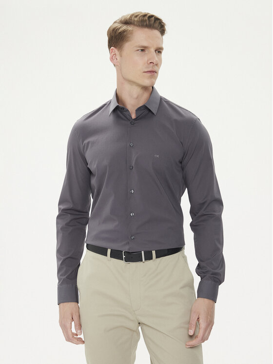 Calvin Klein Krekls K10K108229 Pelēks Slim Fit