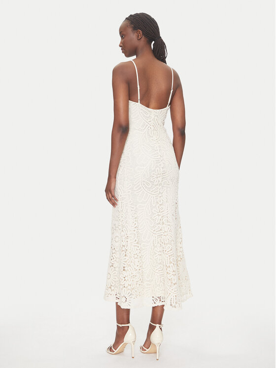 BARDOT BARDOT Cocktail obleka 57998DB6 Écru Slim Fit