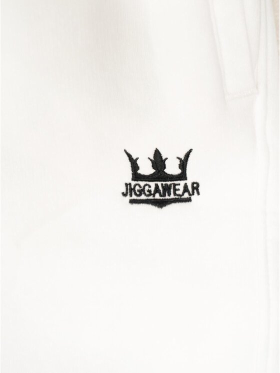 Jigga Wear Jigga Wear Spodnie dresowe Szerokie Ecru 133088 Biały Regular Fit