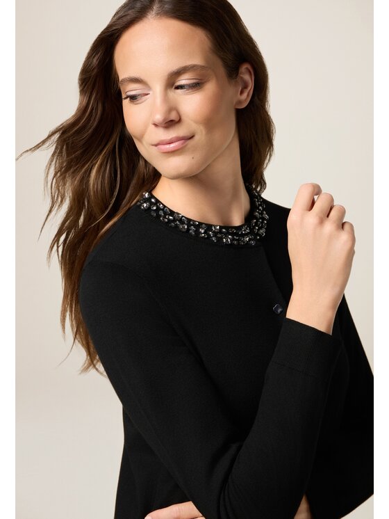 Oltre Oltre Cardigan M392J005137N033 Nero Regular Fit