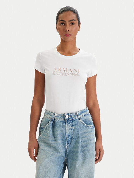 Armani Exchange Armani Exchange Marškinėliai XW001837 AF16294 U0002 Balta Slim Fit