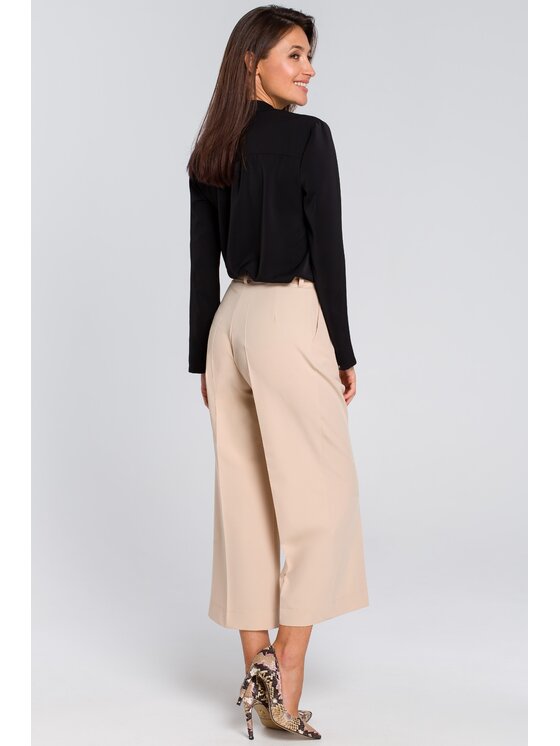 Stylove Stylove Spodnie damskie S139 Beżowy Wide Leg