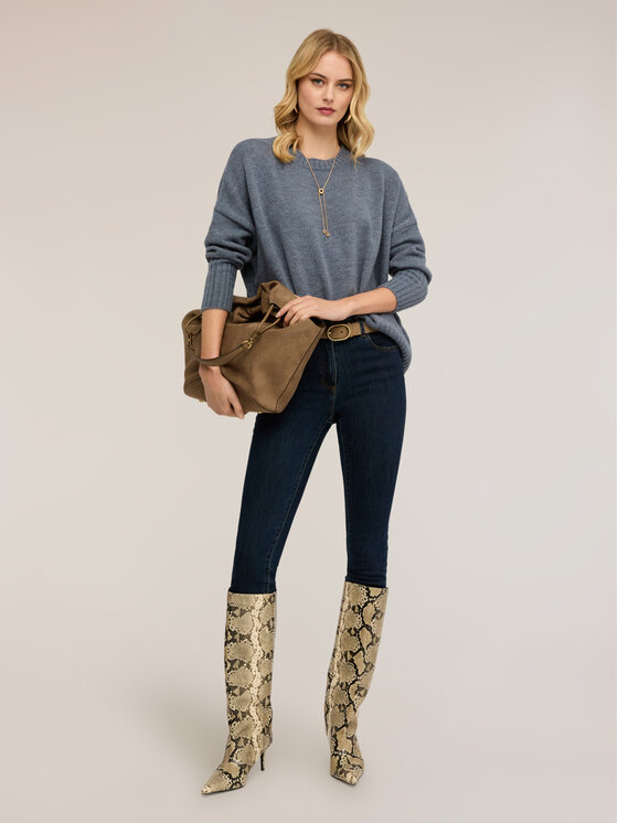 Motivi Motivi Maglione M293E002265N024 Turchese Over Fit