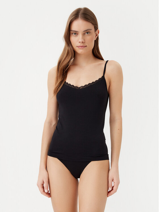 Triumph Triumph Top Feel Of Cotton 10224994 Negru Slim Fit