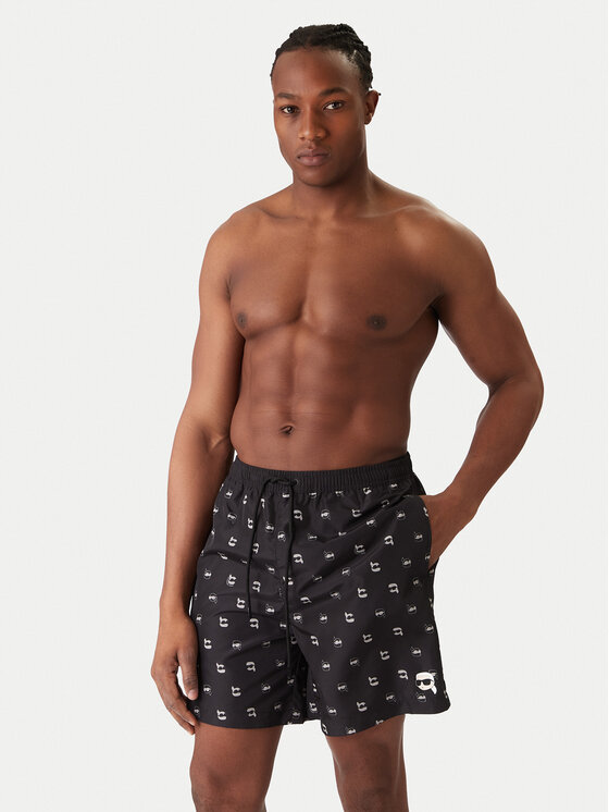KARL LAGERFELD KARL LAGERFELD Ujumisšortsid A3M46007 Must Regular Fit