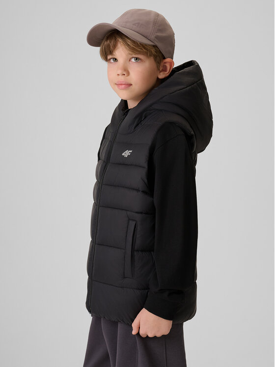 4F 4F Kamizelka OUTERWEAR Czarny Regular Fit