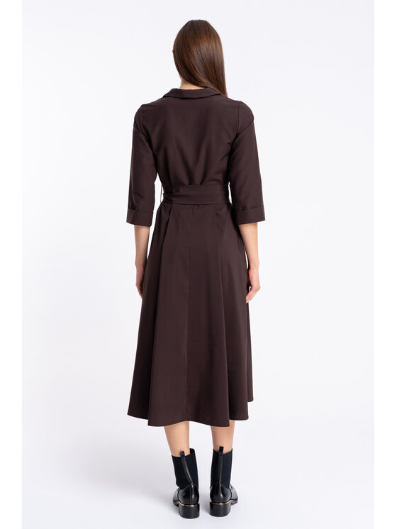 CLICK CLICK Každodenní šaty 60-6157 Hnědá Regular Fit
