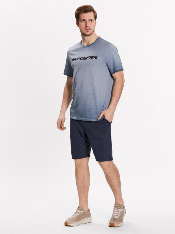 Skechers Skechers Szorty sportowe Skechers Explore Short Granatowy Regular Fit