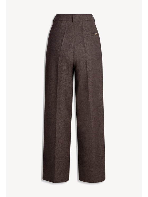 BIZUU BIZUU Spodnie materiałowe BANOS WIDE-LEG Brązowy Standard Fit