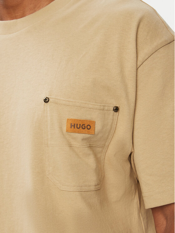 HUGO HUGO Marškinėliai Nevado 50564045 Smėlio Loose Fit