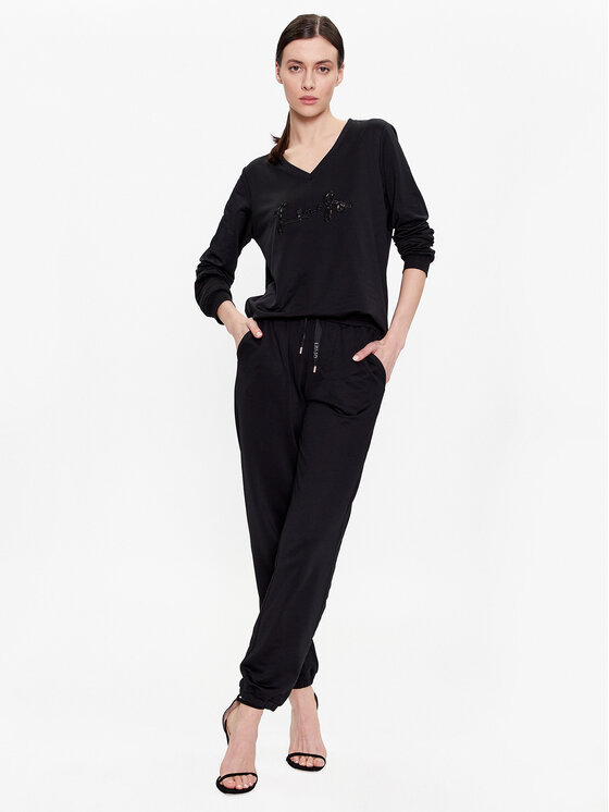 Liu Jo Sport Liu Jo Sport Bluse TA3216 F0869 Schwarz Regular Fit