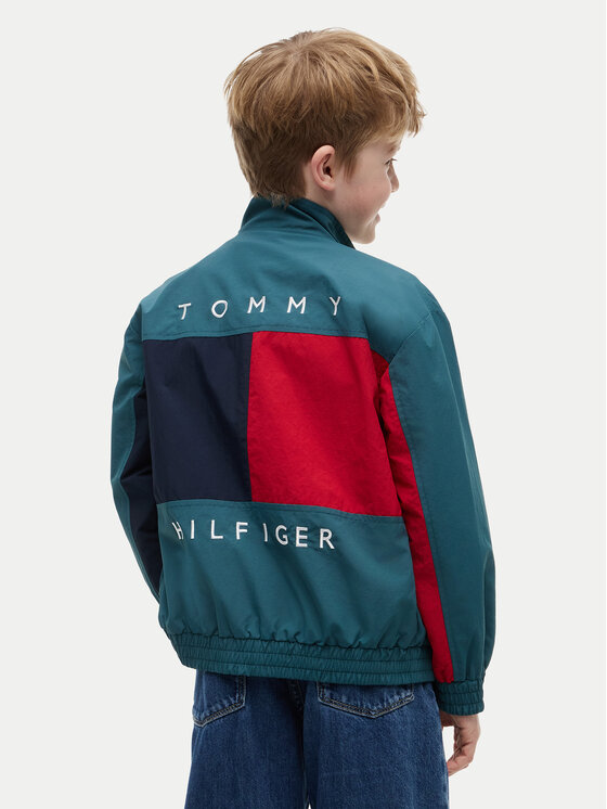 Tommy Hilfiger Tommy Hilfiger Bunda pro přechodné období Flag KB0KB10457 Tmavomodrá Regular Fit