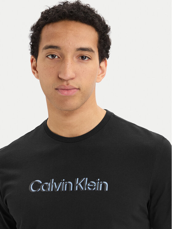 Calvin Klein Calvin Klein T-krekls SS 30s EU LV04LG809G Melns Slim Fit