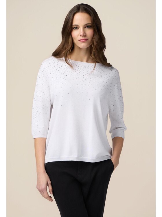 Oltre Oltre Cardigan M394E001741N011 Bianco Regular Fit