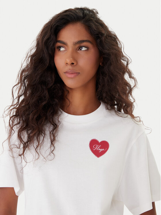 HUGO HUGO T-Shirt Vintag 50551445 Bílá Regular Fit
