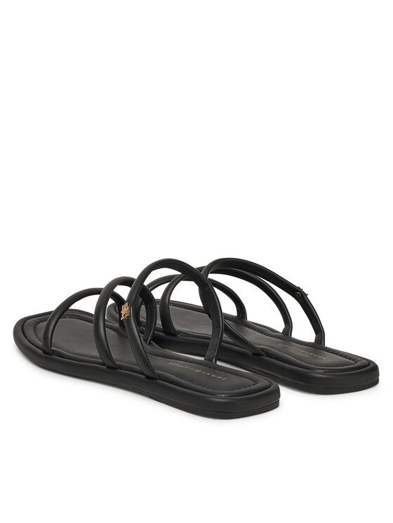 Tommy Hilfiger Tommy Hilfiger Şlapi Strappy Leather Mule FW0FW08939 Negru