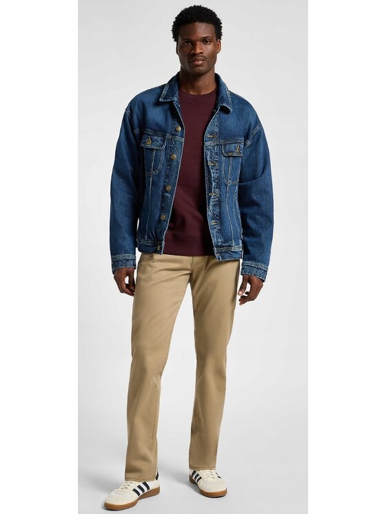Lee Lee Spodnie materiałowe Straight Fit XM Extreme Motion MVP Beżowy Tapered Fit
