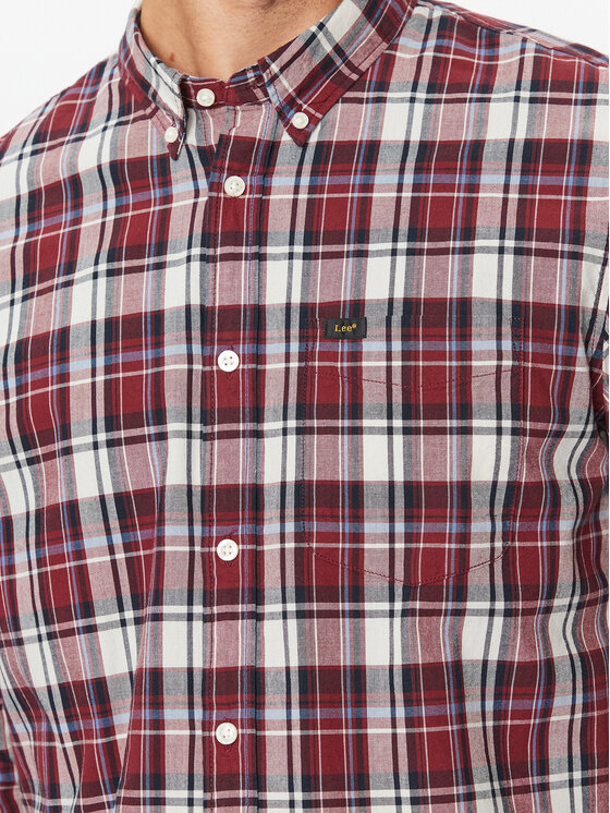 Lee Lee Koszula 112341759 Bordowy Regular Fit