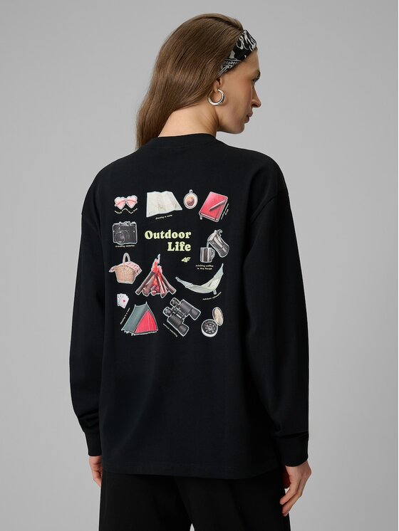 4F 4F Bluza CAMP Czarny Regular Fit