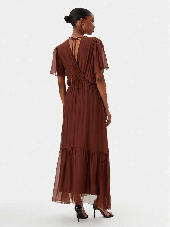 Haveone Haveone Poletna obleka AFF-N006 Rjava Loose Fit