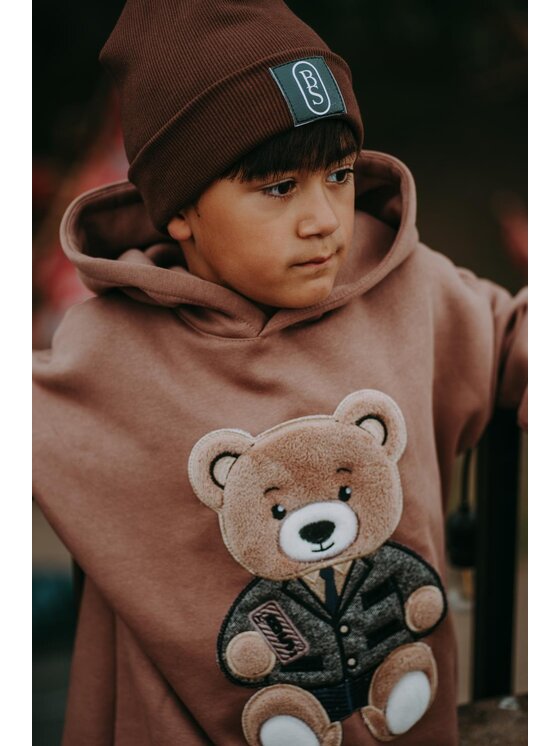 Bejbi Story Bejbi Story Bluza Bluza oversize Harry teddy z kapturem Brązowy Oversize