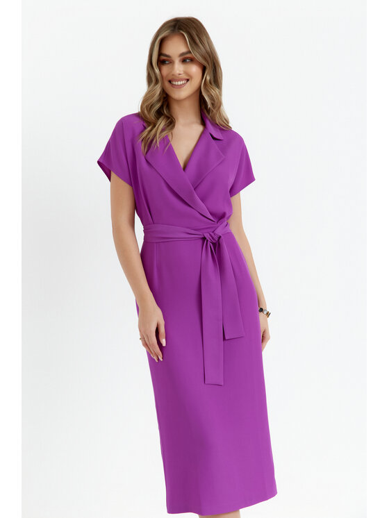 Stylove Stylove Sukienka koktajlowa S363 Fioletowy Premium Fit