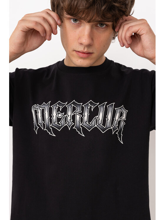 Mercur Mercur T-Shirt Gothic Czarny Comfortable Fit
