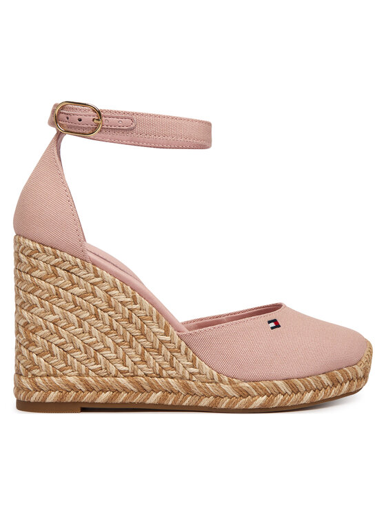 Tommy Hilfiger Espadrile Flag High Wedge Espad Closed Toe FW0FW09225 Roz