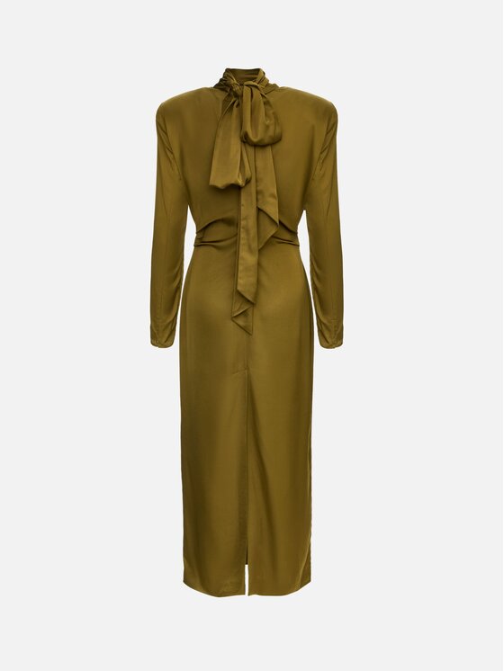 La Mania La Mania Sukienka koktajlowa DAMAR Khaki Basic Fit
