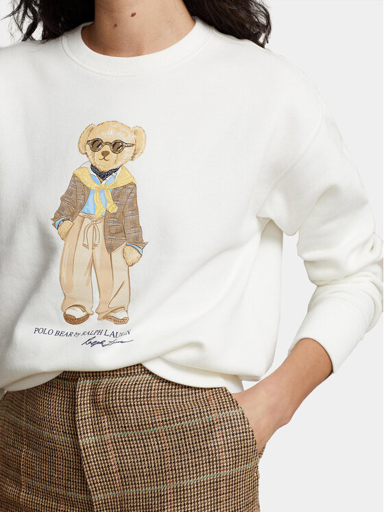Polo Ralph Lauren Polo Ralph Lauren Μπλούζα Prv Bear Cn 211924298001 Λευκό Relaxed Fit