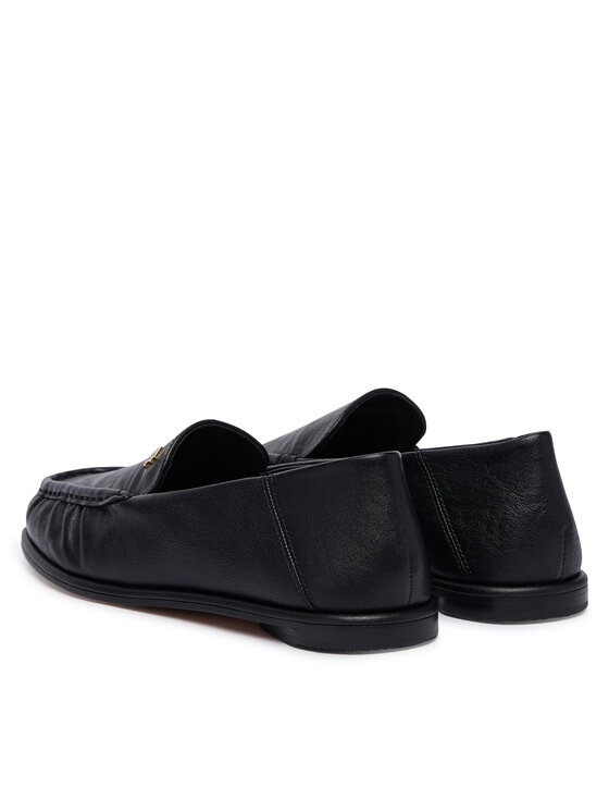Tommy Hilfiger Tommy Hilfiger Lords Leather Ruched Toe Loafers FW0FW09250 Fekete