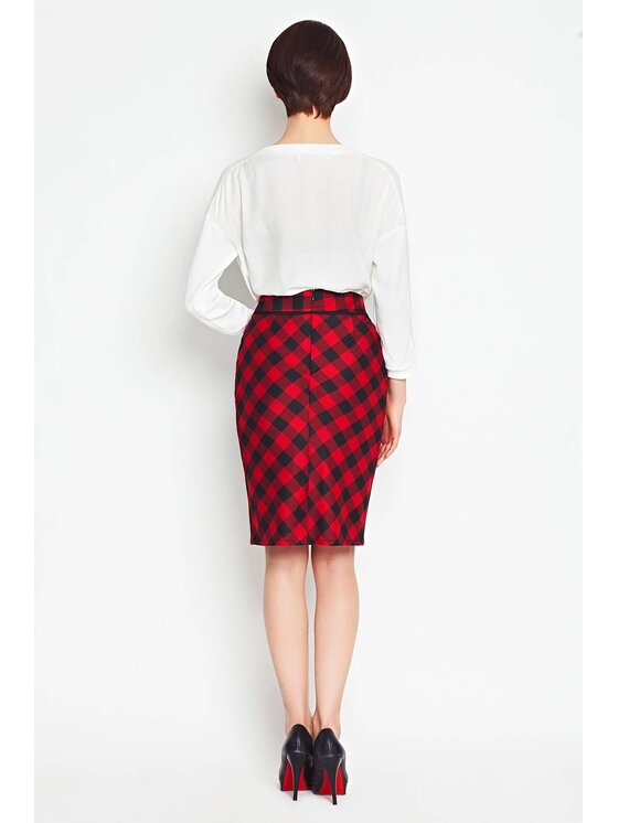 Awama Awama Spódnica A107 Czerwony Basic Fit