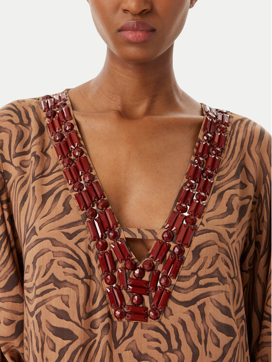 Selmark Selmark Obleka za na plažo BN798 Rjava Regular Fit