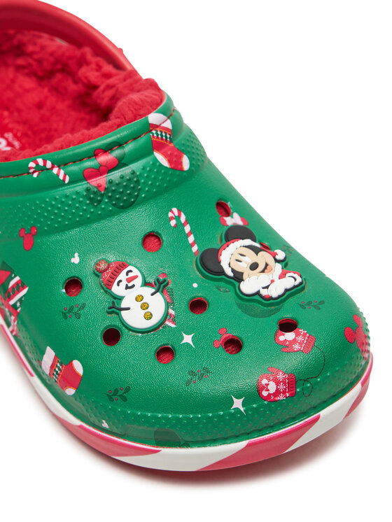 Crocs Crocs Şlapi Classic Mickey Xmass Lined Clog K 210814 Verde