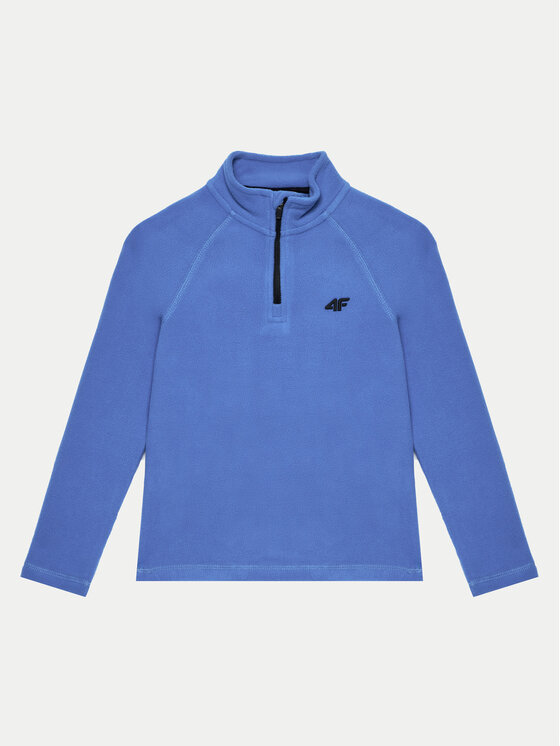 4F Fleecová mikina 4FJWAW24UFLEM050 Modrá Regular Fit