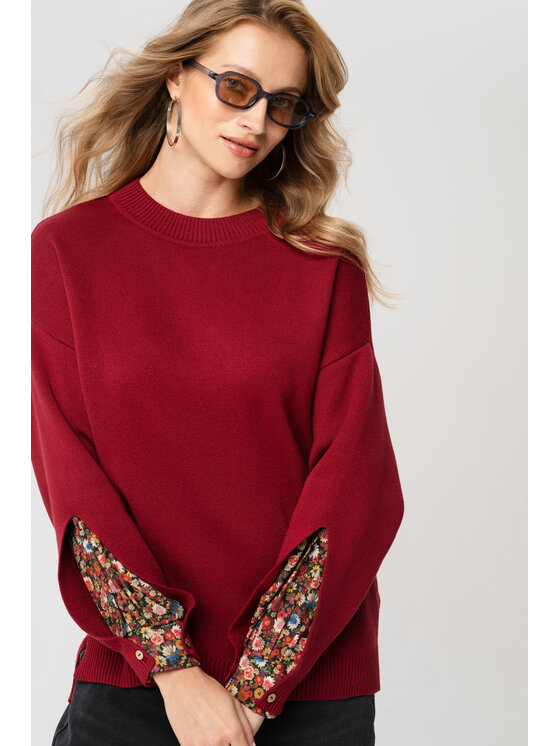 blue shadow blue shadow Sweter Celeste 2 Czerwony Regular Fit