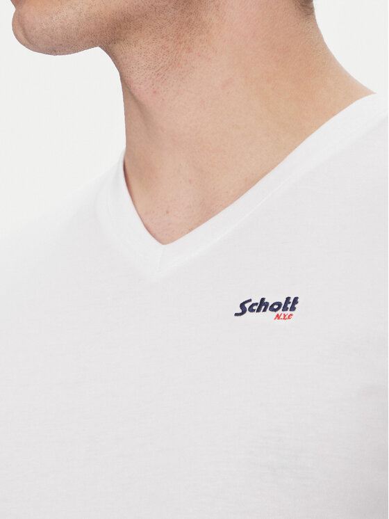 SCHOTT N.Y.C. SCHOTT N.Y.C. Marškinėliai TSCASUALV Balta Regular Fit