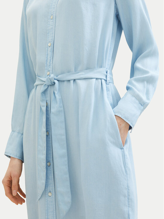 Tom Tailor Tom Tailor Rochie tip cămașă 1040366 Albastru celest Regular Fit