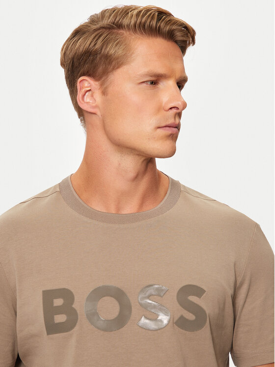 BOSS BOSS T-Shirt Mirror 2 50525087 Beżowy Regular Fit