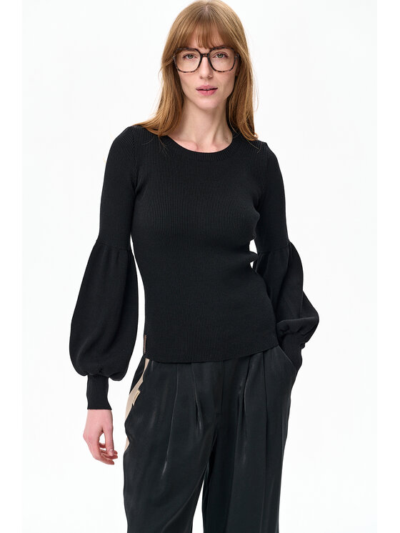 blue shadow blue shadow Sweter Exi Czarny Regular Fit
