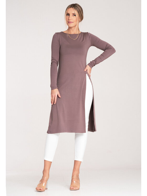FIGL FIGL Bluzka M1075 Brązowy Regular Fit