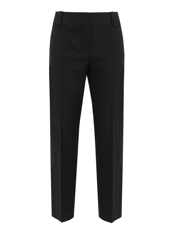 Entelier Entelier Spodnie garniturowe regulowane Czarny Comfortable Fit