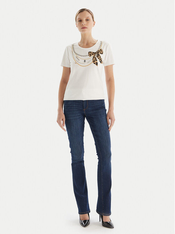 Fracomina Fracomina T-Shirt FR25WT3004J40108 Weiß Regular Fit